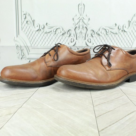 ECCO Brown Leather Comfortable Lace Up Dress Oxford Shoes Size 46 US 12.5 - Picture 2 of 9